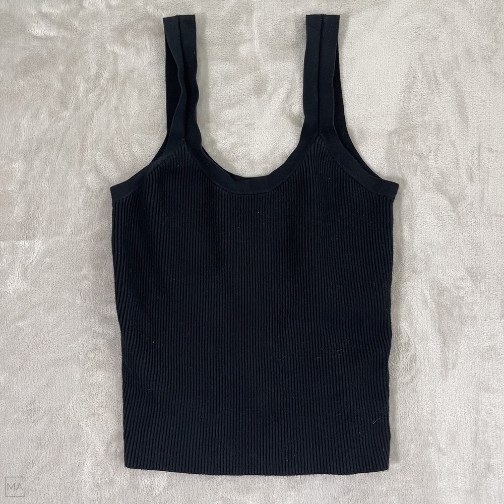 Abercrombie & Fitch Women's Ribbed Tank Top Minimalist Casual Summer M Black